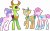 Size: 3190x1989 | Tagged: safe, artist:gallantserver, princess flurry heart, thorax, oc, oc:crystalline, oc:dessa, changedling, changeling, changepony, hybrid, g4, interspecies offspring, king thorax, offscreen character, offspring, older, older flurry heart, parent:princess flurry heart, parent:thorax, parents:flurrax, simple background, transparent background