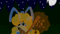 Size: 1280x720 | Tagged: safe, oc, oc:snowflake, pony, crying, female, filly, foal, forest, nature, night, sad, snow, snowflake, tree