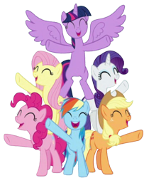 Size: 2050x2520 | Tagged: safe, edit, edited screencap, editor:homersimpson1983, screencap, applejack, fluttershy, pinkie pie, rainbow dash, rarity, twilight sparkle, alicorn, earth pony, pegasus, pony, unicorn, g4, background removed, female, mane six, not a vector, simple background, transparent background, twilight sparkle (alicorn)