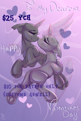 Size: 2000x3000 | Tagged: safe, artist:starcasteclipse, pony, any race, butt, commission, duo, eyes closed, generic pony, heart, hoof heart, nuzzling, plot, underhoof, your character here