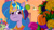 Size: 3072x1727 | Tagged: safe, screencap, clapboard snap, elderberry blossom, izzy moonbow, minty skylark, earth pony, pegasus, pony, unicorn, g5, heavy is the mane that wears the fruit crown, my little pony: tell your tale, spoiler:g5, spoiler:my little pony: tell your tale, spoiler:tyts02e02, female, food, frown, fruit, grin, male, mare, open mouth, open smile, smiling, stallion