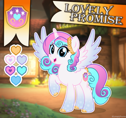 Size: 2375x2228 | Tagged: safe, artist:lovinglypromise, oc, oc:lovely promise, alicorn, pony, female, mare, not flurry heart, offspring, parent:princess cadance, parent:shining armor, parents:shiningcadance, reference sheet, solo