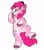 Size: 1801x2048 | Tagged: safe, artist:spookyfoxinc, pinkie pie, hyena, g4, furrified, furry, paws, simple background, solo, species swap, white background