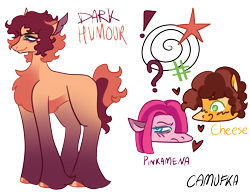 Size: 3260x2500 | Tagged: safe, artist:camufka, cheese sandwich, pinkie pie, oc, oc:dark humour, earth pony, pony, g4, concave belly, female, heart, male, offspring, parent:cheese sandwich, parent:pinkie pie, parents:cheesepie, pinkamena diane pie, ship:cheesepie, shipping, simple background, stallion, straight, transparent background