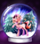 Size: 2150x2412 | Tagged: safe, artist:pozya1007, oc, oc only, earth pony, pony, cute, decoration, smiling, snow, snow globe, solo, tree