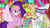 Size: 3072x1727 | Tagged: safe, screencap, pipp petals, zipp storm, pegasus, pony, g5, heavy is the mane that wears the fruit crown, my little pony: tell your tale, spoiler:g5, spoiler:my little pony: tell your tale, spoiler:tyts02e02, duo, duo female, eyebrows, female, flying, goggles, grin, indonesian, mare, microphone, raised eyebrow, royal sisters (g5), siblings, sisters, smiling, spread wings, subtitles, wings