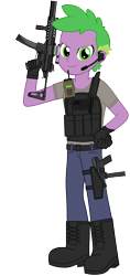 Size: 1080x2280 | Tagged: safe, artist:edy_january, artist:georgegarza01, edit, vector edit, spike, human, equestria girls, g4, my little pony equestria girls: better together, armor, body armor, call of duty, call of duty: modern warfare 2, clothes, equipment, gears, gun, handgun, human spike, humanized, ibispaint x, kg-9 smc, machine pistol, military, mpx, pistol, remake, shirt, sig sauer mpx, simple background, soldier, solo, special forces, submachinegun, tactical vest, task forces 141, tec-9, transparent background, united states, vector, vest, weapon