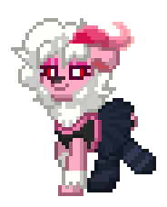 Size: 184x228 | Tagged: safe, oc, oc only, oc:sugarcube, pony, sheep, pony town, animated, crossdressing, femboy, gif, horns, male, pixel art, simple background, solo, transparent background, trotting