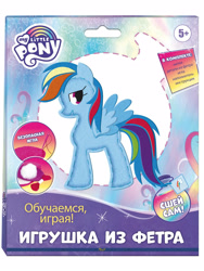 Size: 1200x1600 | Tagged: safe, rainbow dash, pegasus, g4, official, 2d, craft, cyrillic, diy, felt, looking away, merchandise, russia, russian, sewing, smiling, standing, toy, translated in the description