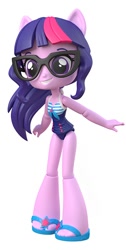 Size: 744x1472 | Tagged: safe, artist:andrew hickinbottom, sci-twi, twilight sparkle, equestria girls, equestria girls specials, g4, my little pony equestria girls: better together, my little pony equestria girls: forgotten friendship, clothes, cute, doll, equestria girls minis, simple background, sleeveless, solo, swimsuit, toy, white background