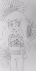 Size: 1552x3040 | Tagged: safe, artist:elidiotadelaesquina, wallflower blush, human, equestria girls, g4, flower, solo, sunflower, traditional art