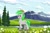 Size: 1600x1066 | Tagged: artist needed, safe, oc, oc only, pony, unicorn, cloud, flower, grass, mountain, scenery, sky, solo, tree, water