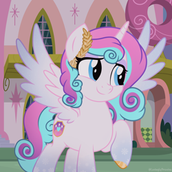 Size: 2000x2000 | Tagged: safe, artist:lovinglypromise, oc, oc only, oc:lovely promise, pony, canterlot, canterlot gardens, date, date night, dinner, female, flirting, garden, looking at you, night, not flurry heart, offspring, parent:princess cadance, parent:shining armor, parents:shiningcadance, seductive look, seductive pose, smiling, smiling at you, snow, snowflake, solo