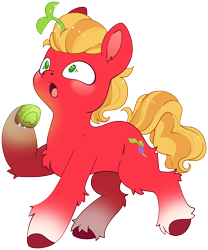 Size: 2910x3495 | Tagged: safe, artist:cutepencilcase, sprout cloverleaf, earth pony, pony, g5, earth pony magic, magic, male, shocked, shocked expression, shrunken pupils, simple background, solo, spell gone wrong, stallion, transparent background, unshorn fetlocks