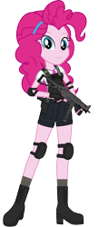 Size: 1713x3938 | Tagged: safe, artist:edy_january, artist:twilirity, edit, vector edit, pinkie pie, human, equestria girls, g4, my little pony equestria girls: better together, armor, body armor, boots, call of duty, call of duty: modern warfare 2, clothes, combat knife, equipment, gears, geode of sugar bombs, gun, handgun, knife, magical geodes, military, pistol, scout, shirt, shoes, sig p220, simple background, soldier, solo, special forces, stocks, submachinegun, tactical vest, task forces 141, transparent background, trigger discipline, ump, ump 45, united states, vector, vest, weapon