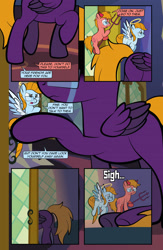 Size: 1920x2948 | Tagged: safe, artist:alexdti, oc, oc only, oc:aqua lux, oc:purple creativity, oc:warm focus, angel, devil, pegasus, pony, comic:quest for friendship retold, crying, female, mare, shoulder angel, shoulder devil, twilight's castle