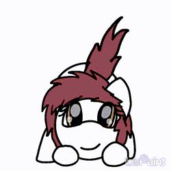 Size: 640x640 | Tagged: safe, artist:foxfer64_yt, oc, oc only, oc:kira (fl), original species, pegasus, pony, animated, butt shake, commission, cute, gif, looking at you, simple background, solo, swatting, tail, tail flick, tail wag, white background, your character here