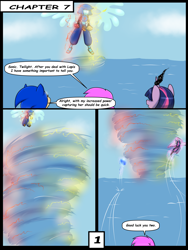 Size: 6000x8000 | Tagged: safe, artist:chedx, twilight sparkle, alicorn, gem (race), hedgehog, humanoid, pony, anthro, comic:learning with pibby glitch battles, g4, anthro with ponies, artificial wings, augmented, comic, commission, community related, corrupted, crossover, error, glitch, hydrokinesis, lapis lazuli (steven universe), magic, magic wings, multiverse, pibby, sonic the hedgehog, sonic the hedgehog (series), spoilers for another series, steven universe, twilight sparkle (alicorn), water, wings