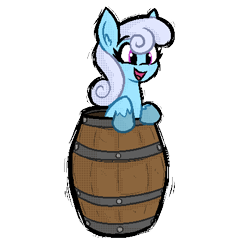 Size: 413x437 | Tagged: safe, artist:daze, linky, shoeshine, earth pony, pony, g4, barrel, dithering, female, happy, mare, open mouth, open smile, pixel-crisp art, simple background, smiling, solo, transparent background