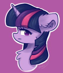 Size: 2000x2300 | Tagged: safe, artist:kindny-chan, twilight sparkle, pony, g4, purple background, simple background, solo
