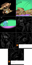 Size: 1004x2006 | Tagged: safe, artist:thenurseofspaceandtime, doctor whooves, minuette, time turner, earth pony, pony, g4, bandage, doctor who, rule 63, the doctoress