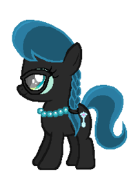Size: 456x601 | Tagged: artist needed, safe, anonymous artist, queen chrysalis, silver spoon, earth pony, pony, g4, female, filly, foal, glasses, jewelry, necklace, palette swap, pearl necklace, recolor, simple background, smiling, solo, white background