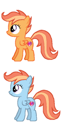 Size: 726x1218 | Tagged: artist needed, safe, anonymous artist, scootaloo, windy whistles, pegasus, pony, g4, alternate hair color, female, filly, foal, palette swap, recolor, simple background, smiling, white background