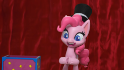 Size: 1920x1080 | Tagged: safe, screencap, pinkie pie, earth pony, pony, g4, g4.5, magician pinkie pie (short), my little pony: stop motion short, bipedal, cute, smiling, solo