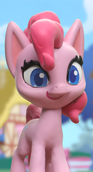 Size: 583x1079 | Tagged: safe, edit, edited screencap, screencap, pinkie pie, earth pony, pony, g4, g4.5, magician pinkie pie (short), my little pony: stop motion short, cute, smiling, solo