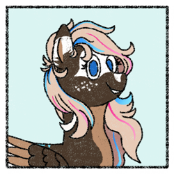 Size: 650x650 | Tagged: safe, artist:nukepony360, oc, oc only, oc:vanilla cream, pegasus, border, bust, female, looking at you, mare, portrait, simple background, solo