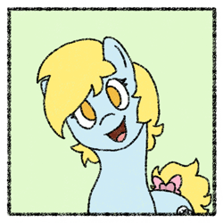 Size: 650x650 | Tagged: safe, artist:nukepony360, oc, oc only, oc:snowball, earth pony, border, bow, female, looking at you, mare, simple background