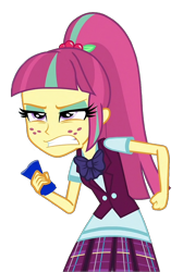 Size: 900x1342 | Tagged: safe, edit, edited screencap, screencap, sour sweet, human, equestria girls, g4, angry, background removed, looking at someone, png, simple background, solo, transparent background