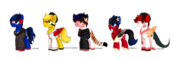 Size: 2888x1000 | Tagged: safe, artist:diniarvegafinahar, part of a set, big cat, earth pony, hybrid, lizard, lizard pony, original species, pegasus, pony, tiger, tiger pony, asean, bandage, bandana, brunei, cambodia, clothes, colored wings, eye clipping through hair, female, flower, flower in hair, gradient mane, gradient tail, hat, heterochromia, indonesia, jacket, malaysia, male, mare, nation ponies, philippines, ponified, simple background, songkok, stallion, tail, transparent background, two toned wings, wings