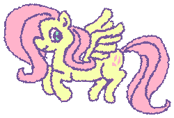 Size: 295x201 | Tagged: safe, artist:tubular, fluttershy, pegasus, pony, g4, animated, female, gif, mare, simple background, smiling, solo, transparent background, wiggle