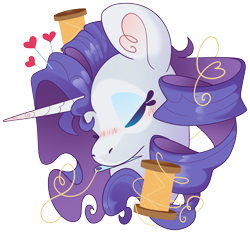 Size: 4627x4305 | Tagged: safe, artist:cutepencilcase, rarity, pony, unicorn, g4, bust, eyes closed, portrait, simple background, solo, thread, transparent background