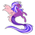 Size: 2048x2048 | Tagged: safe, artist:dejji_vuu, oc, oc only, oc:grape, siren, ears back, eyeshadow, female, grin, leg fins, magenta eyes, makeup, simple background, sirenified, smiling, solo, species swap, transparent background, transparent wings, wings