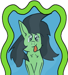 Size: 1247x1376 | Tagged: safe, artist:craftycirclepony, oc, oc only, oc:filly anon, earth pony, pony, distortion, female, filly, foal, mirror, silly, simple background, solo, tongue out, transparent background