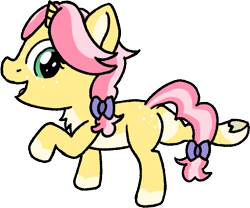 Size: 737x613 | Tagged: safe, artist:craftycirclepony, oc, oc only, oc:crafty circles, pony, unicorn, bow, butt, butt freckles, chest fluff, coat markings, cute, dock, female, filly, foal, freckles, hair bow, plot, raised leg, simple background, socks (coat markings), solo, tail, transparent background, underhoof