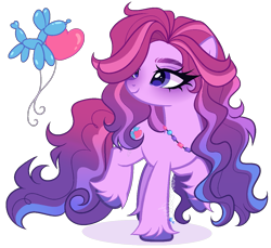 Size: 1211x1111 | Tagged: safe, artist:gihhbloonde, oc, oc only, unnamed oc, earth pony, pony, g4, closed mouth, colored hooves, female, gradient mane, gradient tail, implied g5, jewelry, lightly watermarked, long mane, long tail, magical lesbian spawn, mare, necklace, offspring, parent:izzy moonbow, parent:pinkie pie, parents:izzypie, purple eyes, raised hoof, simple background, smiling, standing on two hooves, tail, transparent background, turned head, unshorn fetlocks, watermark