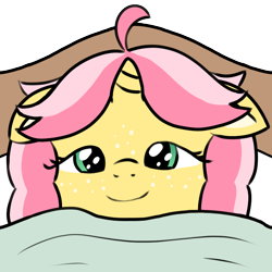 Size: 758x758 | Tagged: safe, artist:craftycirclepony, oc, oc only, oc:crafty circles, unicorn, bed, bedtime, blanket, cute, female, filly, floppy ears, foal, freckles, lidded eyes, pillow, simple background, sleepy, solo, tired, transparent background