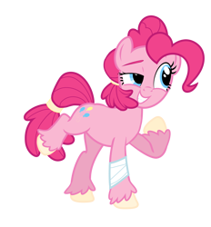 Size: 3900x4200 | Tagged: safe, artist:pissaqueen, pinkie pie, earth pony, pony, g4, bandage, female, simple background, solo, transparent background