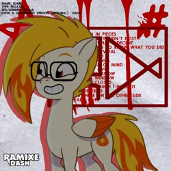 Size: 2560x2560 | Tagged: safe, artist:ramixe dash, flare (g5), pegasus, pony, g5, my little pony: tell your tale, female, glasses, logo, solo, text, watermark