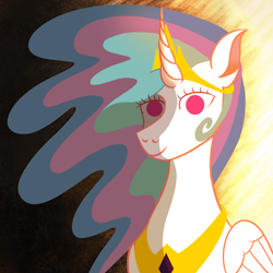 Size: 2000x2000 | Tagged: safe, artist:zedaval, princess celestia, alicorn, pony, g4, bust, looking at you, portrait, simple, simple background, smiling, smiling at you, solo