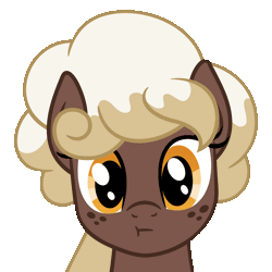 Size: 3000x3000 | Tagged: safe, artist:besttubahorse, oc, oc only, oc:sweet mocha, pony, :t, animated, bust, cute, female, freckles, front view, gif, mare, portrait, simple background, smiling, solo, transparent background, vector