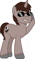 Size: 1005x1700 | Tagged: safe, artist:crisostomo-ibarra, derpibooru exclusive, oc, oc only, oc:author penfeather, pony, unicorn, 2024 community collab, derpibooru community collaboration, glasses, hooves, horn, simple background, smiling, solo, standing, transparent background, unicorn oc