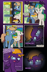 Size: 1920x2948 | Tagged: safe, artist:alexdti, oc, oc:brainstorm (alexdti), oc:purple creativity, oc:star logic, pegasus, pony, unicorn, comic:quest for friendship retold, g4, 6 panel comic, angry, carrot, carrot dog, comic, crying, female, food, male, mare, stallion, tears of anger, tears of rage, trio, twilight's castle