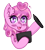 Size: 1700x1900 | Tagged: safe, artist:bubblegooey, derpibooru exclusive, oc, oc only, oc:bubblegooey, goo, goo pony, original species, pony, blush sticker, blushing, bust, cute, drawing tablet, ear fluff, female, happy, heart, heart eyes, holding, looking at you, mare, open mouth, open smile, pen, pink coat, pink mane, portrait, purple eyes, raised hoof, simple background, slime, smiling, tablet, tablet pen, transparent background, wingding eyes