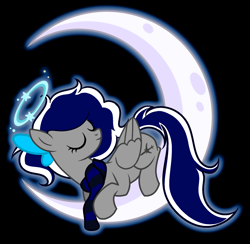 Size: 2140x2088 | Tagged: safe, artist:cottonheart05, artist:syrikatsyriskater, oc, oc only, oc:sofia reds, pegasus, base used, blue mane, bow, clothes, moon, pegasus oc, plane, scarf