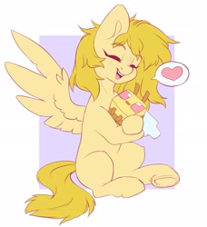 Size: 1871x2048 | Tagged: safe, artist:cheekipone, oc, oc only, oc:caramel drop, bee, insect, pegasus, female, heart, mare, minecraft, minecraft bee, no source available, speech bubble