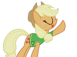 Size: 1920x1440 | Tagged: safe, artist:greenhoof, applejack, earth pony, pony, g4, winter wrap up, female, mare, simple background, solo, transparent background, vector